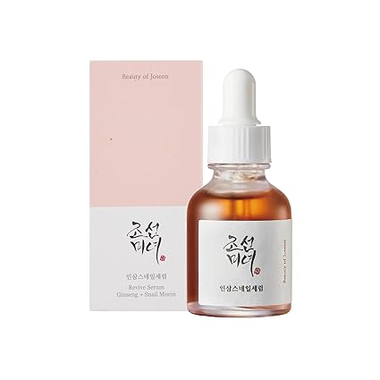 Beauty of Joseon Revive Snail Mucin & Ginseng Serum - Hydrating Peptide Facial Moisturizer, Dark Spot & Acne Scar Remover for Sensitive Skin, Korean Skincare for Men & Women, 30ml (1 fl. oz)