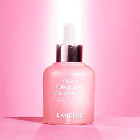 LANEIGE Glowy Makeup Serum: Hydrating Primer for Smooth, Dewy, and Radiant Skin with a Natural Highlight.