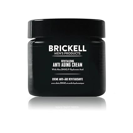 Brickell Men's Revitalizing Anti-Aging Cream: Natural & Organic Face Moisturizer to Reduce Fine Lines & Wrinkles (2 oz, Scented).