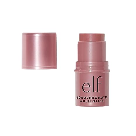 e.l.f. Monochromatic Multi Stick, Creamy & Lightweight, Versatile Shimmer for Face, Eyes & Lips, Sparkling Rose, 0.17 Oz