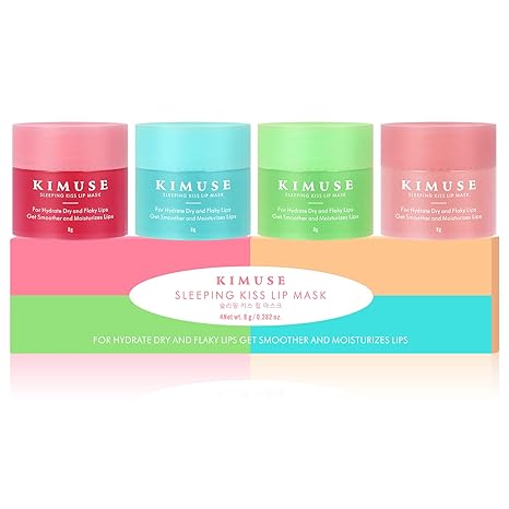 KIMUSE Lip Sleeping Mask Set – Overnight Lip Care for Moisturizing & Nourishing Cracked, Dry Lips with Intense Hydration & Shea Butter (Set).