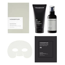 HOMMEFACE Men’s 2-Step Daily Skincare Kit with 5 Facial Sheet Masks - Complete Bundle