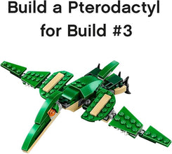 LEGO Creator 3-in-1 Mighty Dinosaur Toy – Build and Transform from T. rex to Triceratops to Pterodactyl, Perfect Gift for Kids Ages 7-12, Set 31058.