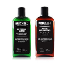 Brickell Men's Daily Revitalizing Hair Care Set: Mint & Tea Tree Shampoo and Strengthening Conditioner, Natural & Organic, Gift Set for Men.