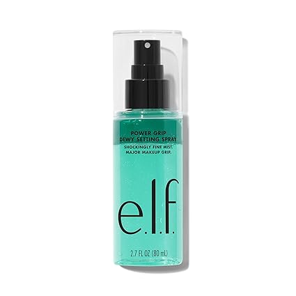 e.l.f. Power Grip Dewy Setting Spray - Ultra Fine Mist with Hyaluronic Acid, Grips Makeup for Hydrated, Dewy Finish, Vegan & Cruelty-Free