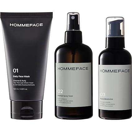 Homme Face Daily Trio: 3-Step Skincare Set for Men