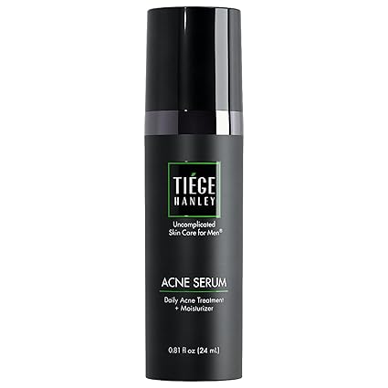 Tiege Hanley Men’s Acne Serum – Lightweight Formula with Salicylic Acid, Granactive Complex & Tea Tree Oil for Blackheads, Pores & Redness