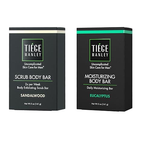 Tiege Hanley Body Scrub Bar (5oz) & Moisturizing Body Bar Bundle (5oz)