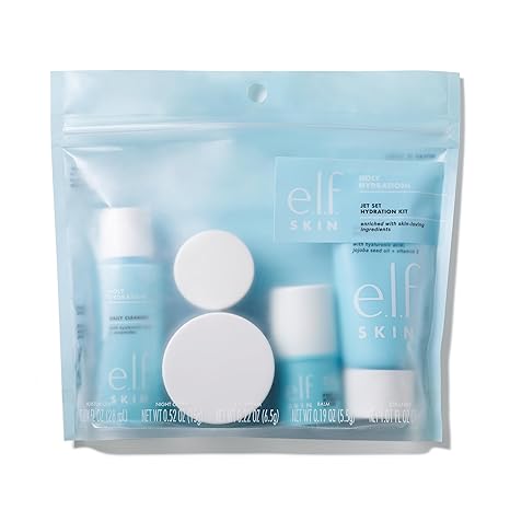 e.l.f. SKIN Holy Hydration! Jet Set Skincare Kit, Travel-Friendly Hydration Essentials, Cleanser, Balm, Moisturizer, Eye Cream & Night Cream, Vegan & Cruelty-Free