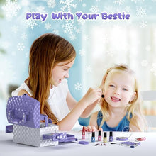 PERRYHOME Frozen Princess Kids Makeup Set: 56-Piece Washable, Non-Toxic Cosmetic Kit for Girls, Perfect for Dress-Up, Christmas, & Birthday Gifts (Frozen Purple).