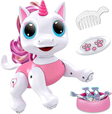 Power Your Fun Unicorn Robo Pets – Remote Control Interactive Robot Unicorn Toy for Kids, Walking, Dancing, and Gesture-Controlled, STEM Toy for Girls and Boys, Pink