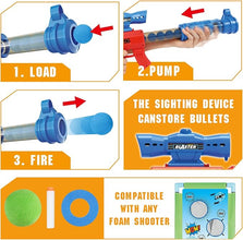 SpringFlower 2-Pack Foam Ball Popper Toy Guns for Kids – Fun Shooting Game with Standing Target, 24 Foam Balls, Ideal for Boys 5+ Years Old, Interactive Air Toy Guns for Active Play.