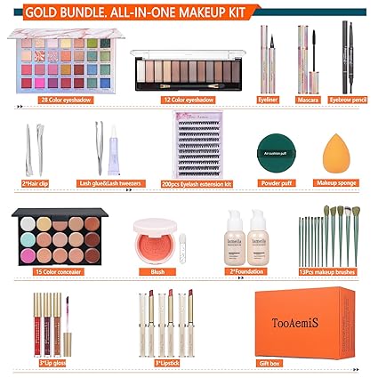 All-in-One Makeup Kit for Women & Teens: Complete Set for Ages 10-16, Perfect for Teen Girls and Christmas Gifts.