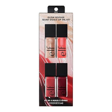 e.l.f. Glow Reviver Quad Goals Lip Oil Kit, Non-Sticky Lip Glosses for High-Gloss & Sheer Color, Vegan & Cruelty-Free, Set of 4