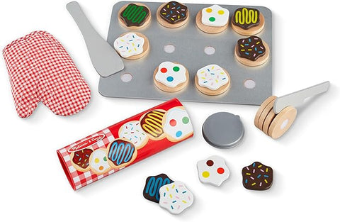 Melissa & Doug Slice and Bake Wooden Cookie Set – Pretend Play Cookies with Baking Sheet, Wooden Toy Baking Set for Kids Ages 3+