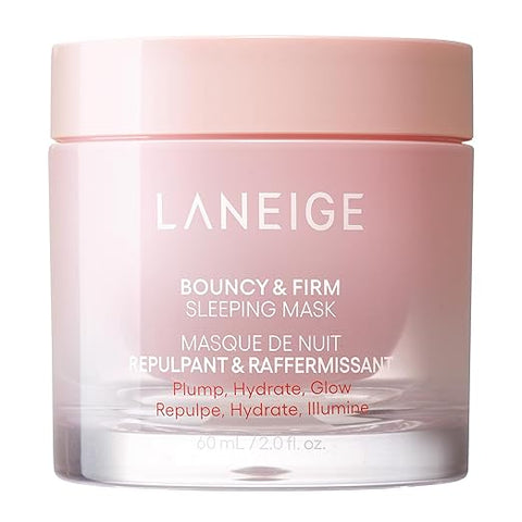 LANEIGE Bouncy & Firm Sleeping Mask – Revitalizes, Smooths, and Boosts Hydration with Peony & Collagen Complex.