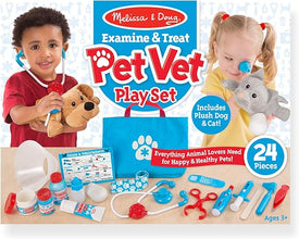 Melissa & Doug Pet Vet Play Set - 24-Piece Veterinary Kit for Kids