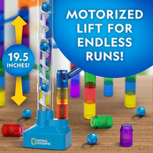 National Geographic Marble Run with Motorized Elevator – 150-Piece Marble Maze Kit with Spiral Lift, 30 Marbles, Storage Bag, and More, Perpetual Motion Physics Toy for Kids