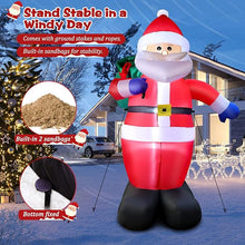 8FT Inflatable Santa Claus with Gift Bag, LED Lighted Christmas Outdoor Decoration, Giant Santa Carrying Present Sack for Yard, Lawn, and Garden Decor.