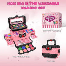 54-Piece Princess Kids Makeup Kit: Real Washable Cosmetic Set with Mirror, Non-Toxic and Safe. Perfect Pretend Play & Birthday Gift for Girls Ages 3-10 (Pink).