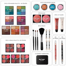 Hot Sugar Makeup Kit for Teen Girls: Complete Starter Set with Eyeshadow, Lip Balm, Blush, Lip Gloss, Brushes, Pencils, and Mirror (Rainbow).