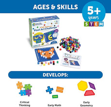 Learning Resources STEM Explorers Pixel Art Challenge – 402-Piece Coding Basics Toy for Kids Ages 5+, Fun STEM Activities for Classroom and Home