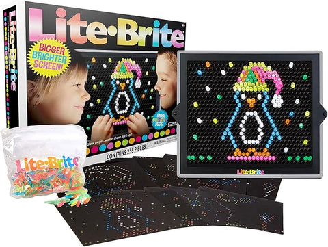 Lite Brite Ultimate Value Retro Toy – 12 Seasonal Templates, Peg Pouch, Light-Up Creative Activity, STEM Educational Toy for Kids Ages 4+, Amazon Exclusive Gift for Girls and Boys