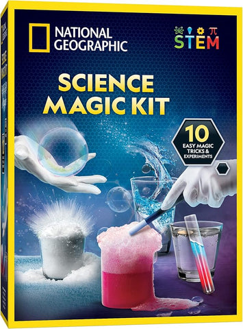 NATIONAL GEOGRAPHIC Magic Chemistry Set – Science Kit with 10 Fun Magic Tricks, STEM Projects, and Experiments for Kids Ages 8-12, Perfect Gift for Boys and Girls (Amazon Exclusive)