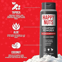 HAPPY NUTS Comfort Powder: Aluminum-Free Anti-Chafing Deodorant for Sweat & Odor Control in Sensitive Areas (6 oz, Unscented).