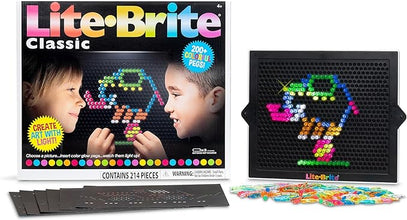 Lite Brite Classic - Retro Art Creation Toy with Light, STEM Educational Fun, Perfect Gift for Boys and Girls Ages 4+, Ideal for Holidays and Birthdays.