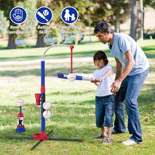 3-in-1 Baseball Set for Kids Ages 3-5 – Tee Ball Stand, Hanging Tee, Ball Launcher, and 6 Softballs, Adjustable Height for Indoor/Outdoor Play, Perfect Sport Gift for Boys (Blue)