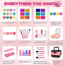 54-Piece Princess Kids Makeup Kit: Real Washable Cosmetic Set with Mirror, Non-Toxic and Safe. Perfect Pretend Play & Birthday Gift for Girls Ages 3-10 (Pink).