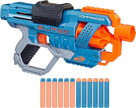 NERF Elite 2.0 Commander RD-6 Dart Blaster – 6-Dart Rotating Drum with 12 Darts, Outdoor Toy for Kids Ages 8+