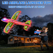 Bigdream 6-Pack LED Airplane Launcher Set, Includes 2 Launchers, 2 Flight Mode Glider Planes with Stickers, Flying Outdoor Toys for Kids Ages 3-12, Great Birthday Gift for Boys & Girls