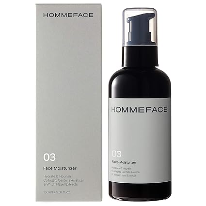 HommeFace Men's Daily Moisturizer (5.07 fl. oz.): Hydrating, Nourishing, Lightweight with Collagen, Witch Hazel & Cica