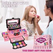 54-Piece Princess Kids Makeup Kit: Real Washable Cosmetic Set with Mirror, Non-Toxic and Safe. Perfect Pretend Play & Birthday Gift for Girls Ages 3-10 (Pink).