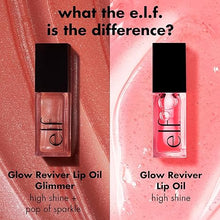 e.l.f. Glow Reviver Lip Oil, Hydrating & Nourishing with High-Shine Glimmer & Sheer Color, Minty Scent, Non-Sticky, Vegan & Cruelty-Free, Crystal Baller