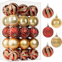 SHareconn 30ct 2.36-Inch Christmas Tree Balls Ornaments – Shatterproof Red & Gold Baubles for Xmas Tree, Holiday Party, and Wedding Decor (60mm)