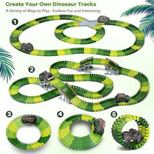 Dinosaur Toys – 252-Piece Flexible Race Track Playset with 2 Dinosaur Cars, Create a Dinosaur World, Perfect for Boys and Girls Ages 3-6, Birthday Party Favor Gift